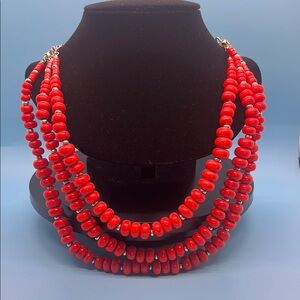 . #0067. Elegant Orange Beaded Necklace